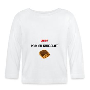On dit au chocolat - T-shirt manches longues bio Bébé - blanc - Devant