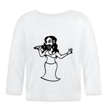 femme a barbe Drag queen travesti - T-shirt manches longues bio Bébé - blanc - Devant