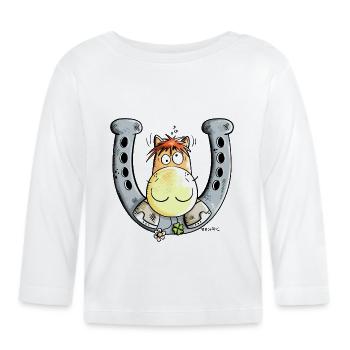 Lucky Horse - T-shirt manches longues bio Bébé - blanc - Devant