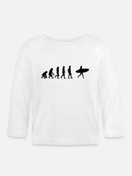 Surfergirl - Baby Bio-Langarmshirt - Weiß