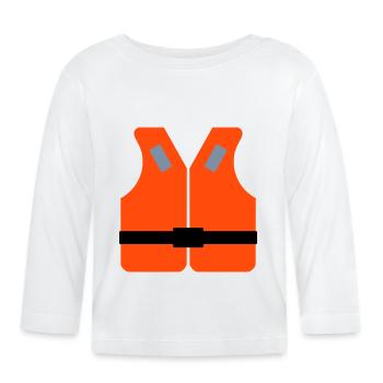 ★ Les couleurs du design peuvent être modifiées ★ Gilet de sauvetage - T-shirt manches longues bio Bébé - blanc - Devant