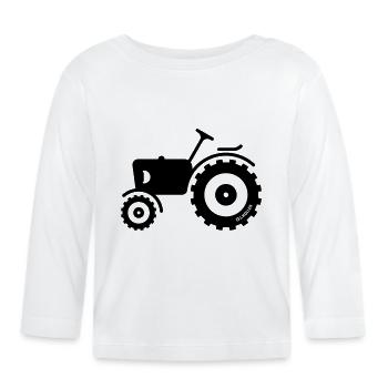 Motor Tractor / Traction Engine / Farm Machine - Organic Baby Long Sleeve T-Shirt - white - Front