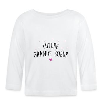 future grande soeur - T-shirt manches longues bio Bébé - blanc - Devant