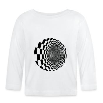 Tunnel Noir et Blanc Illusion - T-shirt manches longues bio Bébé - blanc - Devant