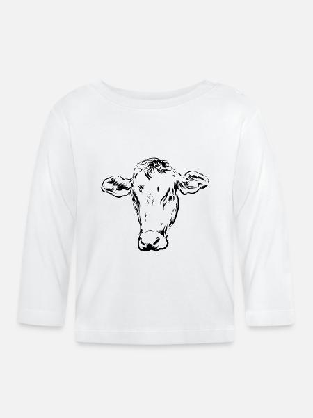 Kuh Kühe - Baby Bio-Langarmshirt - Weiß