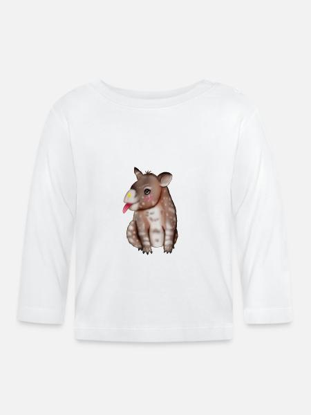 Tapir bebé - Camiseta manga larga orgánico bebé - blanco