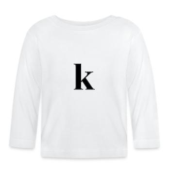 Lettre K Lettre abc Alphabet Nom Idée de cadeau - T-shirt manches longues bio Bébé - blanc - Devant