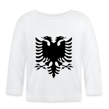 Drapeau de l’Albanie - T-shirt manches longues bio Bébé - blanc - Devant