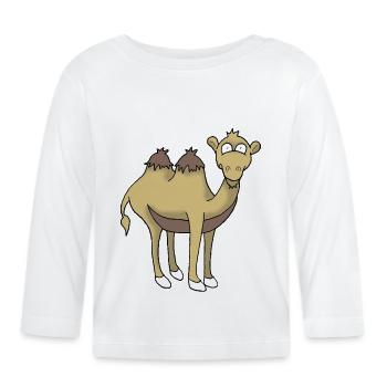 Camel - Organic Baby Long Sleeve T-Shirt - white - Front