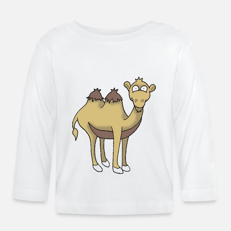 Kamel - Baby Bio-Langarmshirt - Weiß