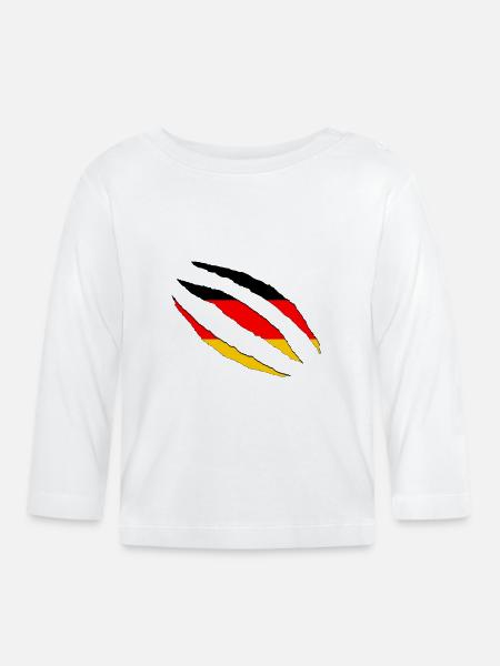 Deutschland - Baby Bio-Langarmshirt - Weiß
