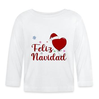 Feliz Navidad Weihnachtsfeier Spanien - Baby Bio-Langarmshirt - Weiß - Vorne