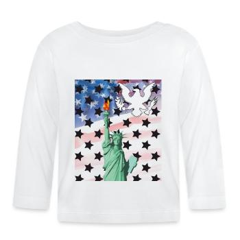 USA, Statue of Liberty - Organic Baby Long Sleeve T-Shirt - white - Front