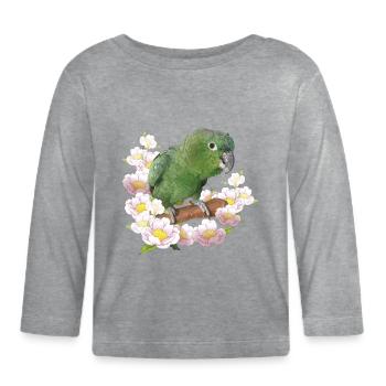 Der Farinöse Papagei - Baby Bio-Langarmshirt - Grau meliert - Vorne
