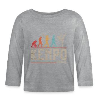 Kenpo Karate Evolution Funny Martial Arts Fighter - Organic Baby Long Sleeve T-Shirt - heather grey - Front