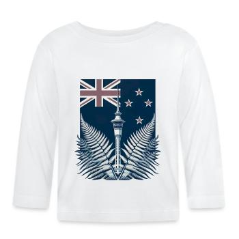 Nouvelle-Zélande Aotearoa Kiwi 12 - T-shirt manches longues bio Bébé - blanc - Devant