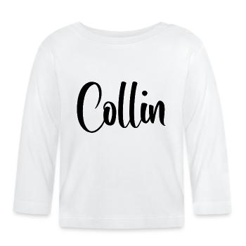 Name - Collin - Baby Bio-Langarmshirt - Weiß - Vorne