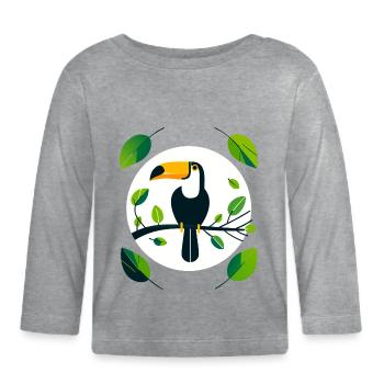 Toucan - T-shirt manches longues bio Bébé - gris chiné - Devant