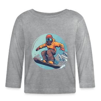 Snowboarding Graphics - Organic Baby Long Sleeve T-Shirt - heather grey - Front