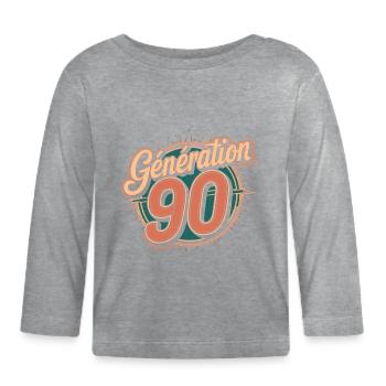 Génération 90 - T-shirt manches longues bio Bébé - gris chiné - Devant