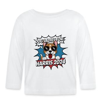 Chien Dames Pour Kamala Harris 2024 États-Unis Amérique - T-shirt manches longues bio Bébé - blanc - Devant