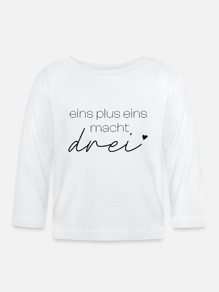 eins plus eins macht drei - Baby Bio-Langarmshirt - Weiß