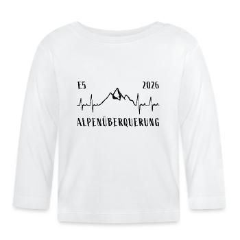 Alpenüberquerung E5 2026 - Baby Bio-Langarmshirt - Weiß - Vorne