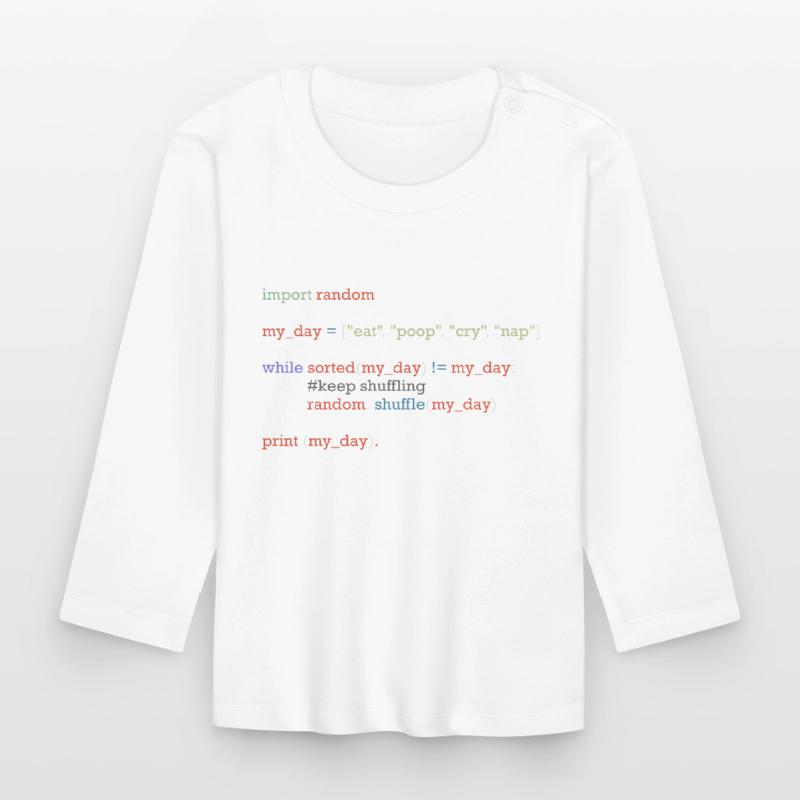 Lustiger Python-Code über den Alltag, Baby Baby Bio-Langarmshirt