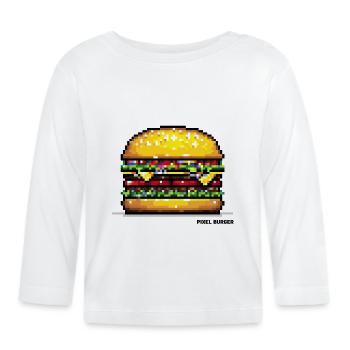 Pixel Hamburger - Baby Bio-Langarmshirt - Weiß - Vorne