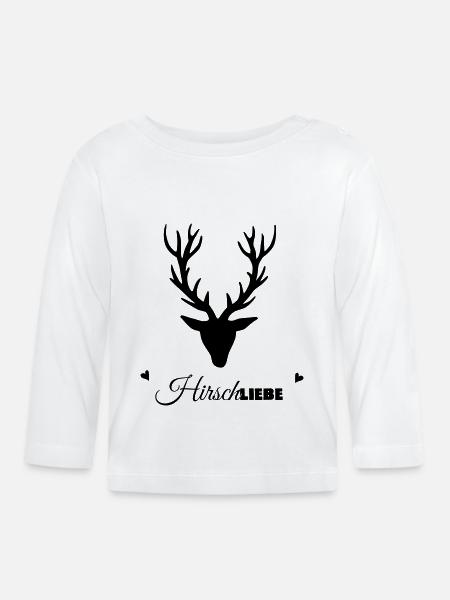 HirschLIEBE by heavenlygoods - Baby Bio-Langarmshirt - Weiß