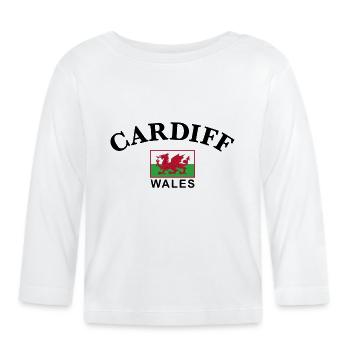 Cardiff, Pays de Galles - T-shirt manches longues bio Bébé - blanc - Devant