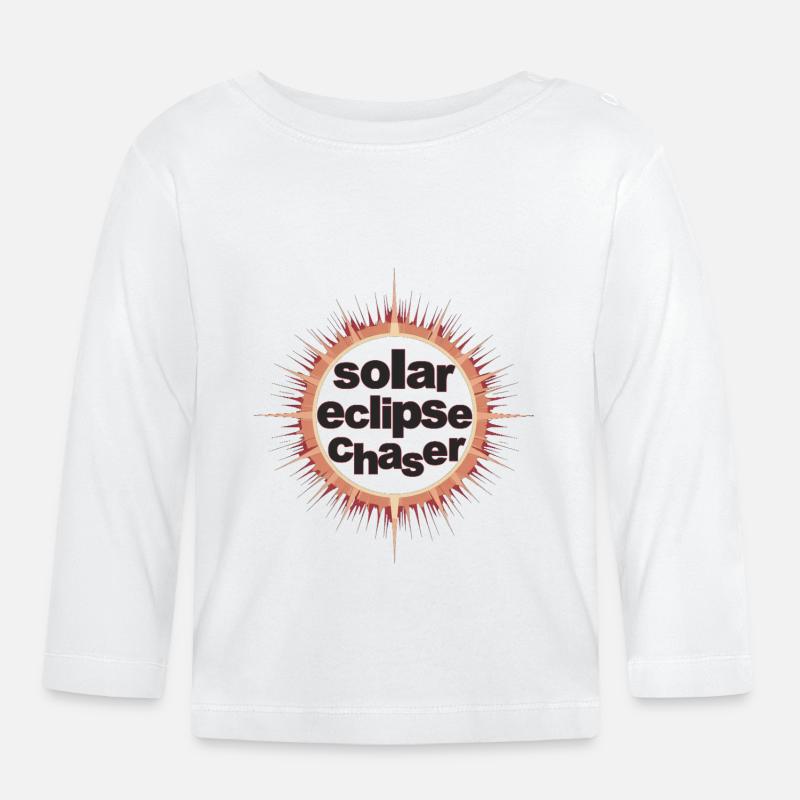 Solar eclipse chaser - Organic Baby Long Sleeve T-Shirt - white