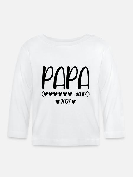 Papa 2027 loading - Baby Bio-Langarmshirt - Weiß