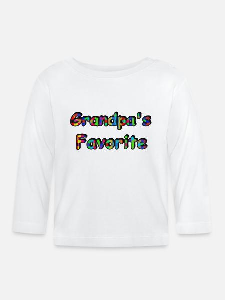 Grandpa's Favorite – Cute Baby & Toddler Design - Organic Baby Long Sleeve T-Shirt - white