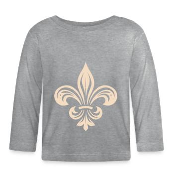 Fleur de Lis - Baby Bio-Langarmshirt - Grau meliert - Vorne