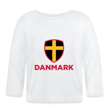 Drapeau national du Danemark - T-shirt manches longues bio Bébé - blanc - Devant