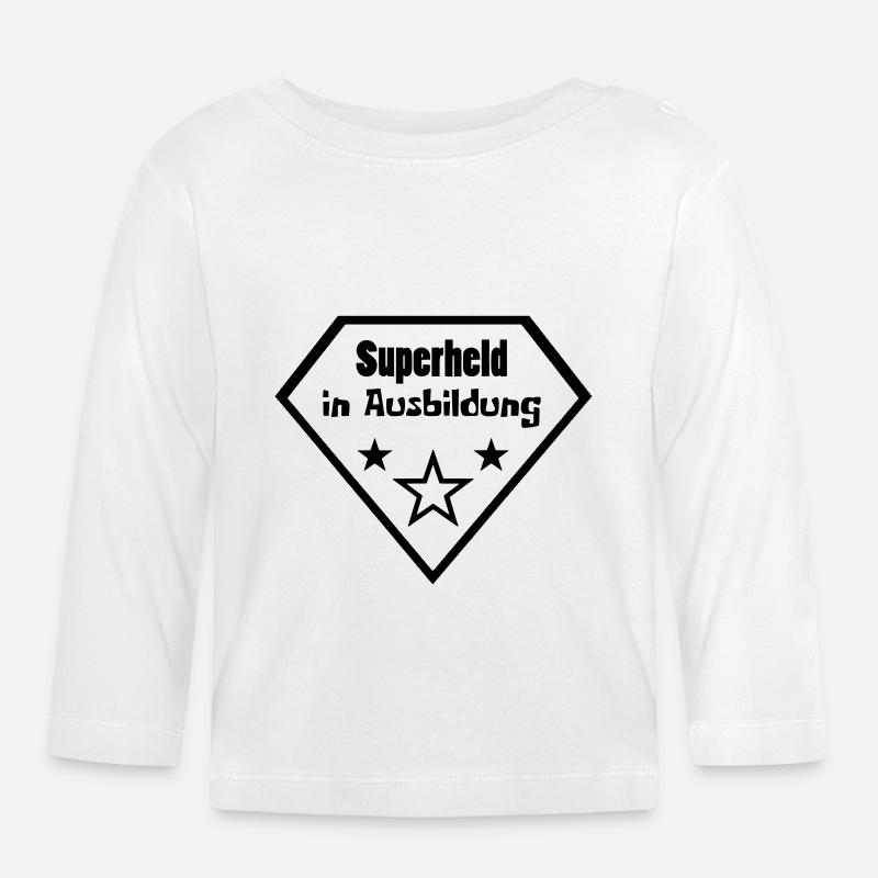 Super-héros en formation - T-shirt manches longues bio Bébé - blanc