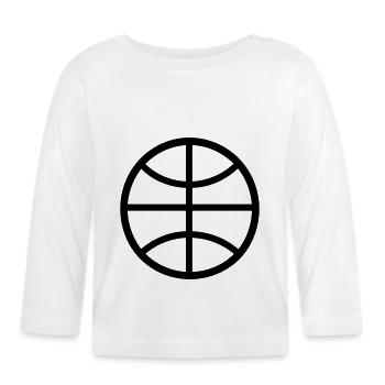 Ballon de basket - T-shirt manches longues bio Bébé - blanc - Devant