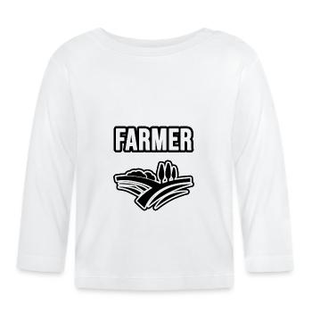 Agriculteurs, agriculteurs et agriculteurs - T-shirt manches longues bio Bébé - blanc - Devant