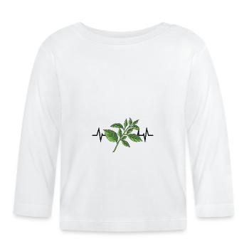 Basilic Herbes Heartbeat - T-shirt manches longues bio Bébé - blanc - Devant