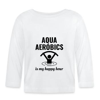 Aquagym Fitness aquatique Aqua Exercice - T-shirt manches longues bio Bébé - blanc - Devant