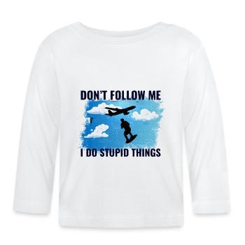 Skysurfing Skydiving Extreme Sport Skydiver Funny - Organic Baby Long Sleeve T-Shirt - white - Front