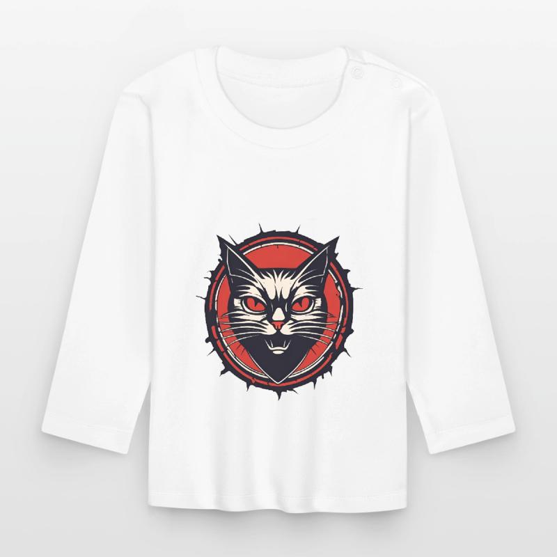 Devilish Cat / Kitty / Gothic / Halloween Organic Baby Long Sleeve T-Shirt