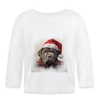 Weihnachten Mastino Napoletano - Baby Bio-Langarmshirt - Weiß - Vorne