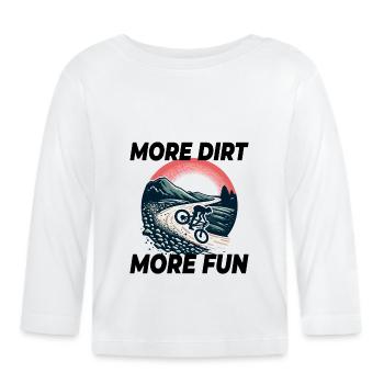 Vintage-Gravel-Fahren, mehr Dreck, mehr Spaß Abenteuer - Baby Bio-Langarmshirt - Weiß - Vorne