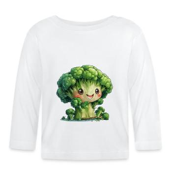 Broccoli vegetables - Organic Baby Long Sleeve T-Shirt - white - Front