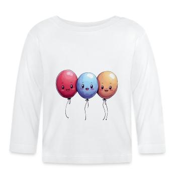 Balloons for children - Organic Baby Long Sleeve T-Shirt - white - Front
