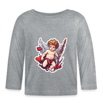 Cupid / Love / Arrow / Heart / Valentine's Day - Organic Baby Long Sleeve T-Shirt - heather grey - Front