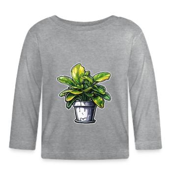 Houseplant / Potted Plant / Decoration / Pot - Organic Baby Long Sleeve T-Shirt - heather grey - Front