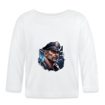Police / Opérations / Profession / Emploi / Forces d’urgence - T-shirt manches longues bio Bébé - blanc - Devant